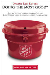 Personal fundraising widget for 2009 Red Kettle campaign